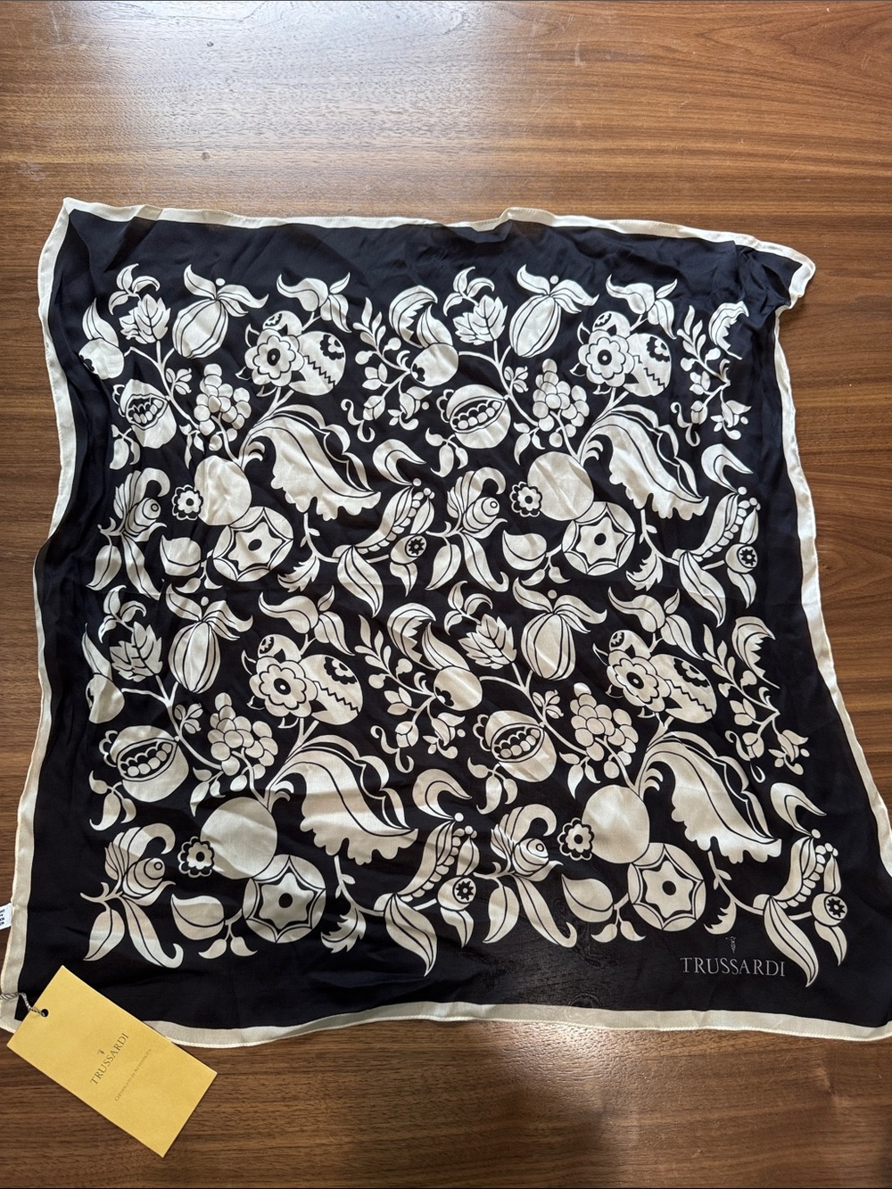 Vintage Trussardi floral silk scarf